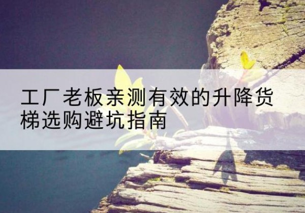 瓯海升降货梯怎么选-工厂老板亲测有效的升降货梯选购避坑指南